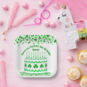 St Patrick's Day Birthday Cake Custom Candles ペーパープレート (パーティー)