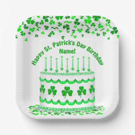 St Patrick's Day Birthday Cake Custom Candles ペーパープレート