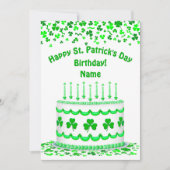 St Patrick's Day Birthday Cake Custom Candles Flat カード (正面)