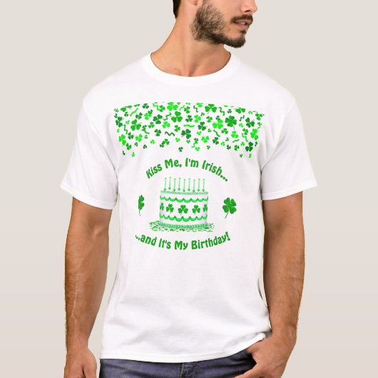St Patrick's Day Birthday Cake Custom Candles Tシャツ (正面)