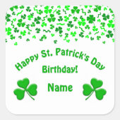St Patrick's Day Birthday Green Shamrocks Confetti スクエアシール (正面)