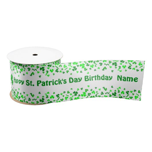 St Patrick's Day Birthday Personalized Name サテンリボン (リール)