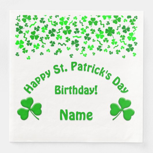 St Patrick's Day Birthday Shamrocks (正面)