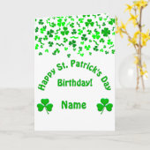 St Patrick's Day Birthday Shamrocks Personalized カード (黄色い花)