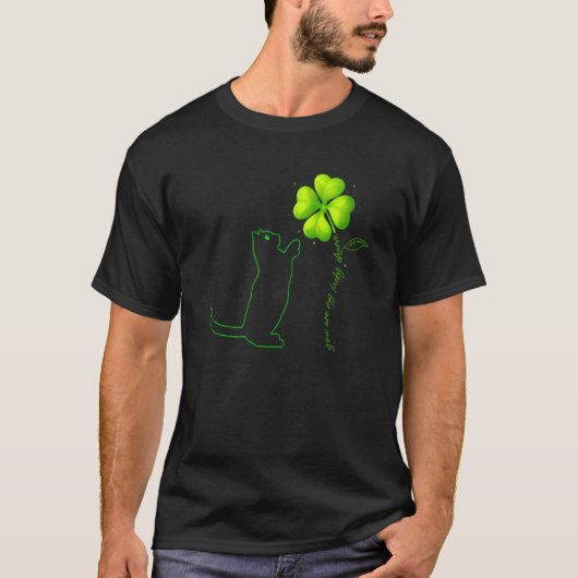 St Patricks Day Black Cat My Lucky Charm Shamrock  Tシャツ (正面)