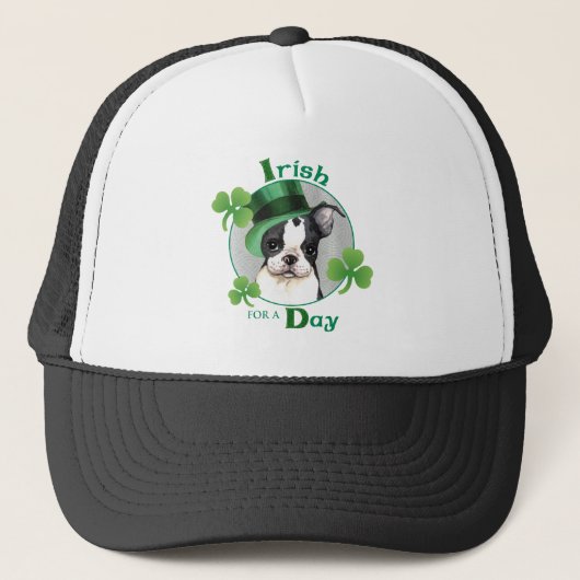 St. Patrick's Day Boston Terrier キャップ (正面)