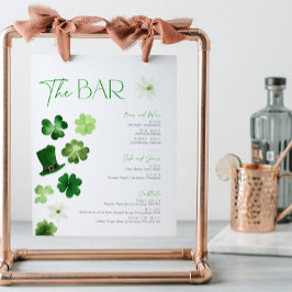 St. Patrick's Day Bridal Bar Menu Cocktail Drinks 台座サイン