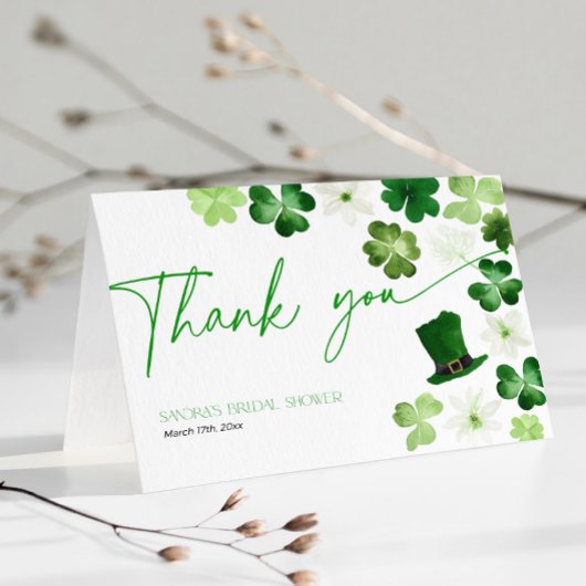 St. Patricks Day Bridal Shower Thank You サンキューカード