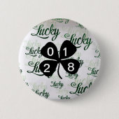 St Patrick's Day Button with year 缶バッジ (正面)