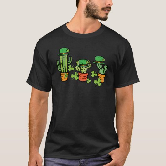 St Patricks Day Cactus Saint Paddys Pattys Men Wom Tシャツ (正面)