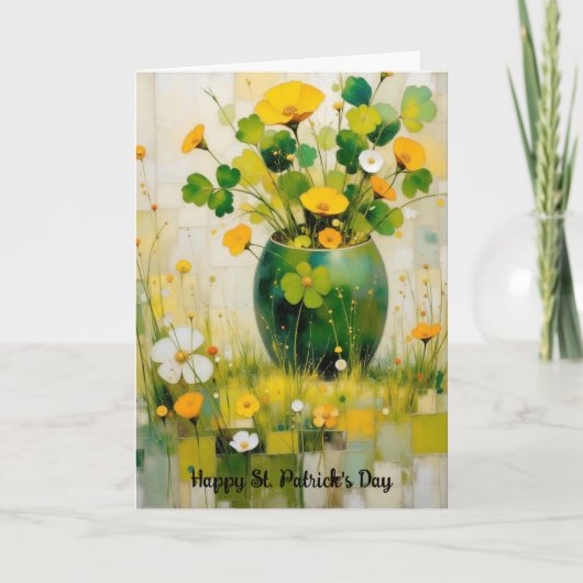 St. Patrick's Day Card with Green Vase カード (正面)