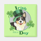 St. Patrick's Day Cardigan Welsh Corgi マグネット (正面)