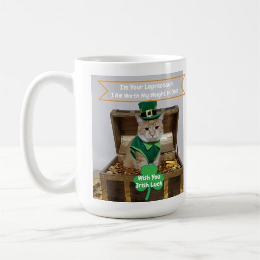 St Patrick's Day Cat Humor  コーヒーマグカップ (左)