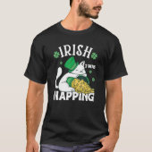 St. Patricks Day Cat i was napping_2 Tシャツ (正面)
