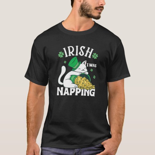 St. Patricks Day Cat i was napping Premium Tシャツ (正面)