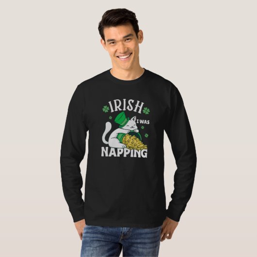St. Patricks Day Cat i was napping Premium Tシャツ (正面フル)