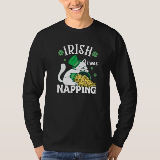St. Patricks Day Cat i was napping Premium Tシャツ (正面)