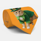 St Patrick's Day Cat Orange  ネクタイ (ロール)