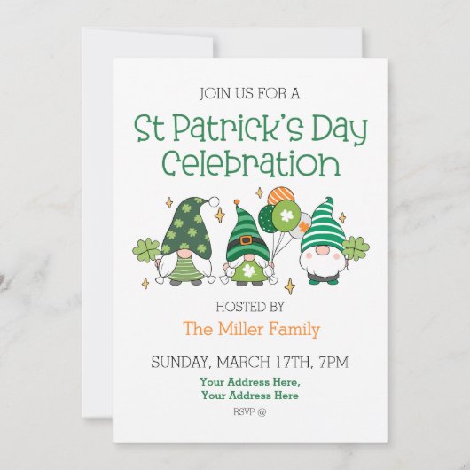 St Patricks Day Celebration Party 招待状 (裏面)