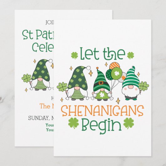 St Patricks Day Celebration Party 招待状 (正面/裏面)