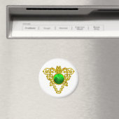 ST. PATRICK'S DAY CELTIC HEART SHAMROCK 白 マグネット (インサイチュ (食洗機))
