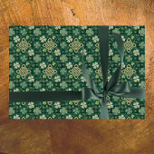 St Patrick's Day Celtic Knot 4 Leaf Clover Plaid ラッピングペーパーシート