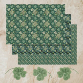 St Patrick's Day Celtic Knot 4 Leaf Clover Plaid ラッピングペーパーシート