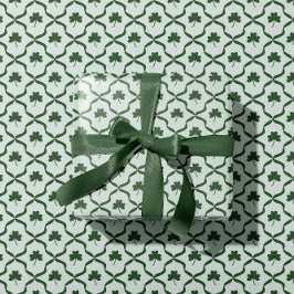 St. Patrick's Day Classic Green Shamrock Lattice  ラッピングペーパー