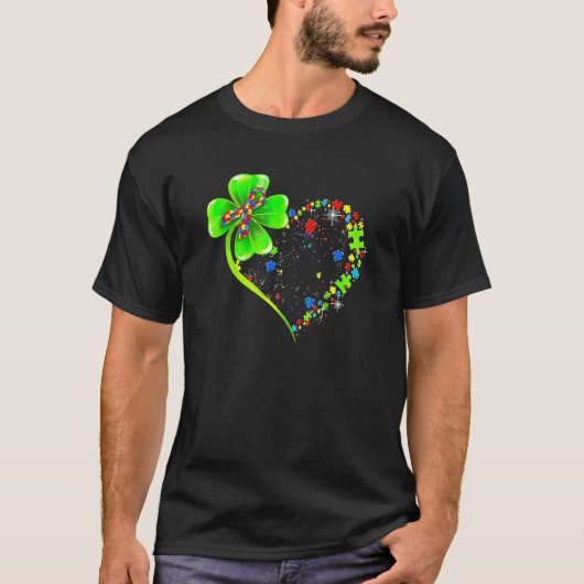 St Patricks Day Clover Autism Funny Autism Awarene Tシャツ (正面)