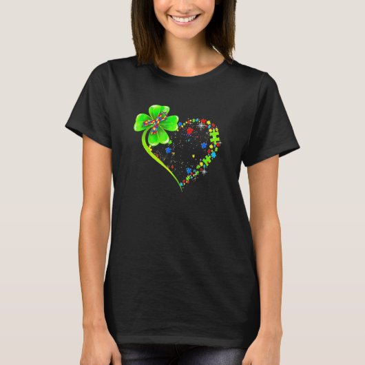 St Patricks Day Clover Autism Funny Autism Awarene Tシャツ (正面)