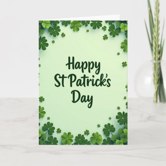 St Patricks Day Clover Card カード (正面)