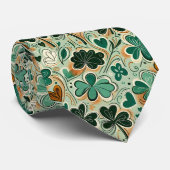 St. Patrick's Day Clover Custom Necktie ネクタイ (ロール)