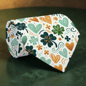 St. Patrick's Day Clover Custom Necktie ネクタイ