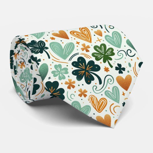 St. Patrick's Day Clover Custom Necktie ネクタイ (ロール)