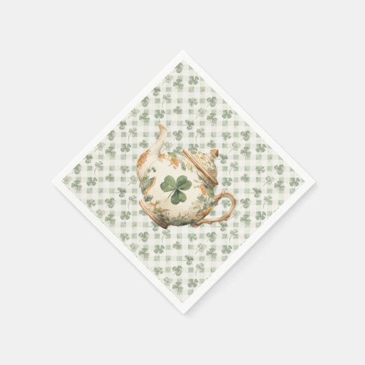  St Patrick's Day Clover Tea Pot スタンダードカクテルナプキン (角)