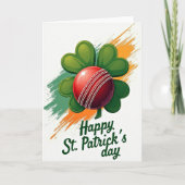 St Patricks Day Cricket Ball Card カード (正面)
