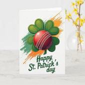 St Patricks Day Cricket Ball Card カード (黄色い花)