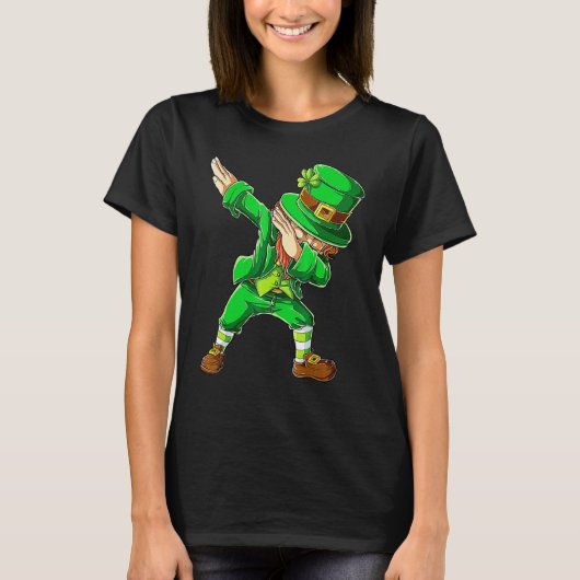 St Patricks Day Dabbing Leprechaun Boys Men Dab Da Tシャツ (正面)