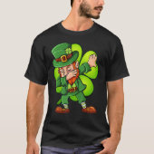 St Patricks Day Dabbing Leprechaun Clover Boys Gir Tシャツ (正面)