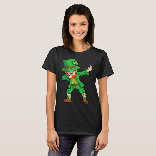 St Patricks Day Dabbing Leprechaun  Irish Dab Tシャツ (正面フル)