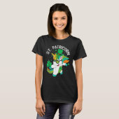 St Patricks Day Dabbing Unicorn Leprechaun Leprico Tシャツ (正面フル)