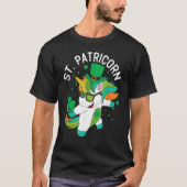 St Patricks Day Dabbing Unicorn Leprechaun Leprico Tシャツ (正面)