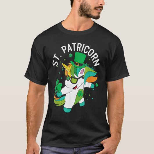 St Patricks Day Dabbing Unicorn Leprechaun Leprico Tシャツ (正面)