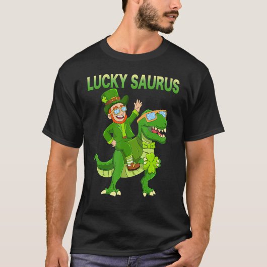 St Patricks Day Dinosaur Happy St Pat Trex Boys Gi Tシャツ (正面)