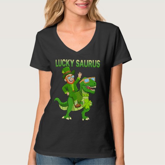 St Patricks Day Dinosaur Happy St Pat Trex Boys Gi Tシャツ (正面)