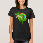 St Patricks Day Dinosaur Irish Green T-Rex Leprech Tシャツ (正面)