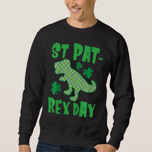St Patricks Day Dinosaur St Pat Rex Day Kids Dino スウェットシャツ (正面)