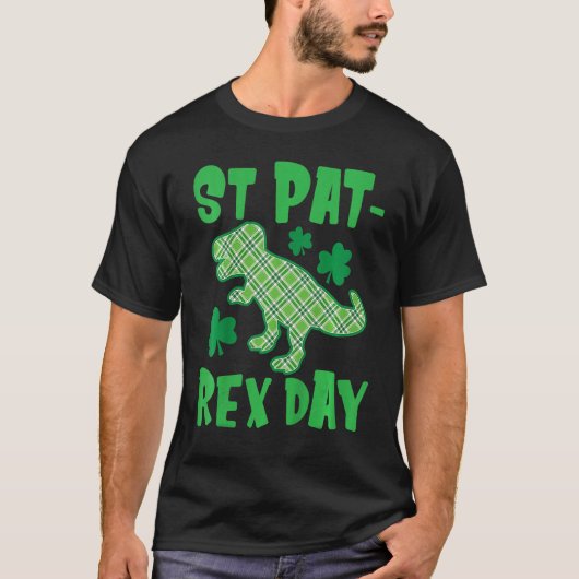St Patricks Day Dinosaur St Pat Rex Day Kids Dino Tシャツ (正面)