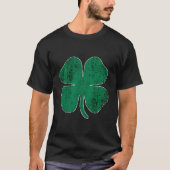 St Patrick'S Day Distressed Shamrock Lucky C Tシャツ (正面)