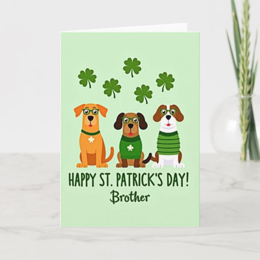 St Patricks Day Dog Art Card カード (正面)